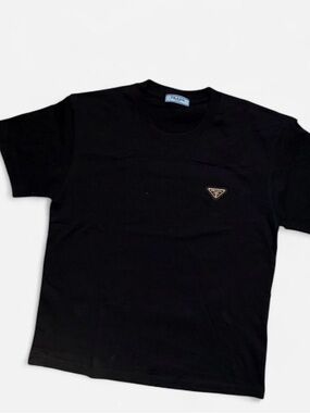 PRADA Men’s Triangle-Logo Cotton Cotton T-Shirt #luxery